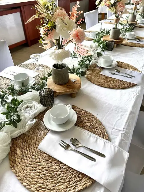 Tischdeko Blush Romantik in der Eventlocation Rostock – Bild 1